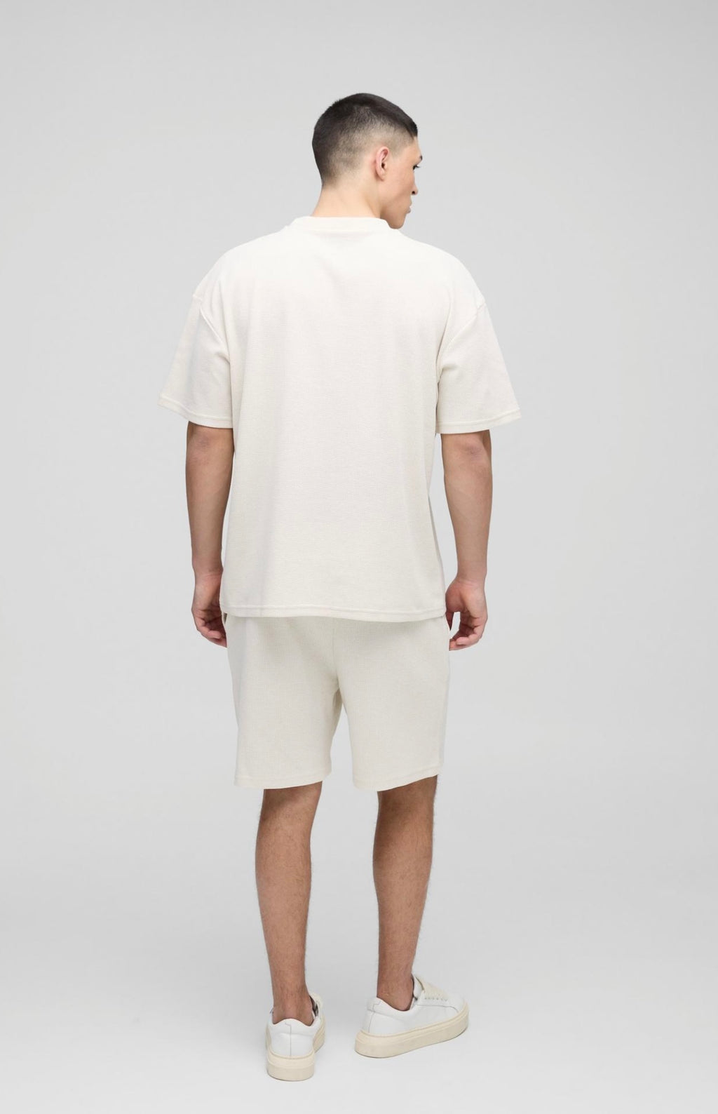 Cream Waffle Shorts