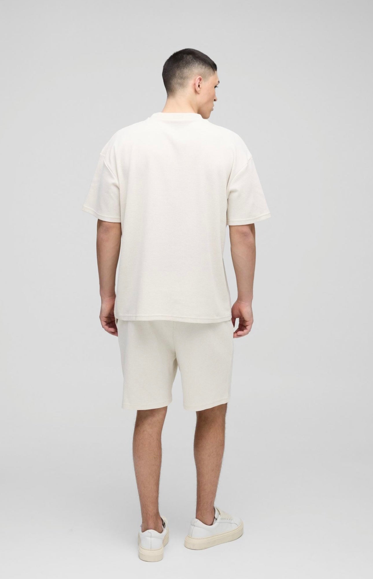 Cream Waffle Shorts