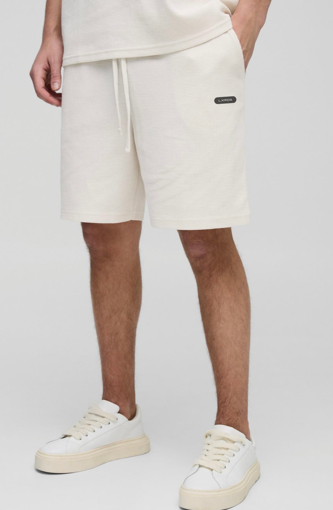 Cream Waffle Shorts